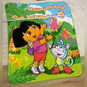Dora the Explorer Nickelodeon 2006 Throw Fleece Plush Blanket Vintage y2K